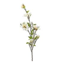 Flores Decorativas Permanentes - Magnólias X8 1,32 Metros Branco - 1 Haste