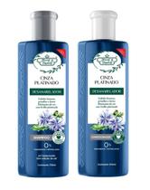 Flores e Vegetais Cinza Platinado Kit Sh e Cond Flores e Vegetais Cinza Platinado Kit Sh e Cond