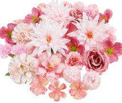 Flores falsas em Nagobi, 56 peças de seda rosa para decoração de artesanato Flores falsas em Nagobi, 56 peças de seda rosa para decoração de artesanato