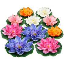 Flores flutuantes de lótus de espuma artificial QUOZUO 10PCS Flores flutuantes de lótus de espuma artificial QUOZUO 10PCS