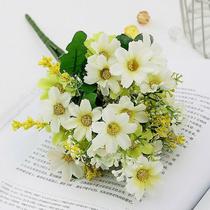 Flores frescas de corte branco verde-1pcs 28 cabeça flor artificial margarida grupo buquê de casamento festa home deco Flores frescas de corte branco verde-1pcs 28 cabeça flor artificial margarida grupo buquê de casamento festa home deco