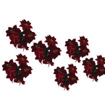 Flores Permanentes jogo com 6 Bico Papagaio Aveludadas - 32cm. - multiart