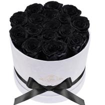 Flores preservadas Prifroti 17 rosas em caixa de camurça de luxo