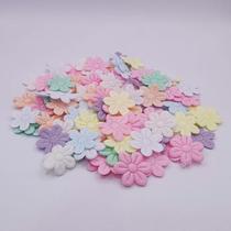 FLORZINHA TECIDO PRENSADO/ULTRASSOM 2CM - 100PC Cor:Candy Sortido