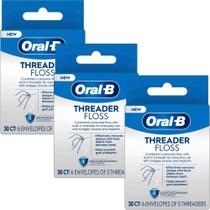 Floss Oral-B Glide Threader 30 pacotes de uso único x3