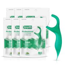 Floss Picks GUM Professional Clean Extra Strong 90 unidades x6 Floss Picks GUM Professional Clean Extra Strong 90 unidades x6
