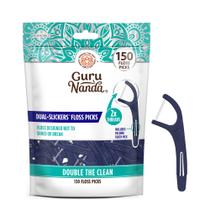 Floss Picks GuruNanda Dual Slickers, rosca dupla, 150 quilates Floss Picks GuruNanda Dual Slickers, rosca dupla, 150 quilates