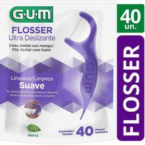 Flosser Fio Dental com Haste GUM Roxo 40 Unidades - Sunstar