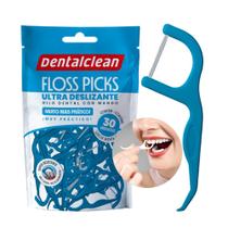 Flosser Fio Dental Individual Forquilha com Haste Resistente 30un Sabor Menta Dentalclean
