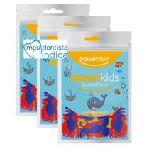 Flosser Infantil Oceankids Fio dental c/ cabo Powerdent 72 unidades