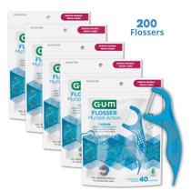 Flosser Multiple Action Azul GUMFio Dental Adulto com Cabo 200 unidades