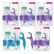 Flosser Ultra Deslizante Roxo + Multiple Action Azul GUMKIT 200 unidades