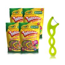 Flossers GUM Crayola Twistables Kids com flúor de 90 quilates (pacote 4)