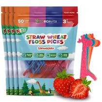 Flossers infantis biodegradáveis GoecoVita Dental Floss Picks, pacote com 200