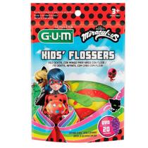 Flossers Miraculous GUM Fio Dental Infantil com Cabo 20 unidades