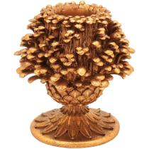 Flower Castical em Resina Dourado Decorativo Casa 13x12cm Flower Castical em Resina Dourado Decorativo Casa 13x12cm