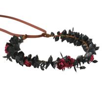 Flower Crown KorviShow Black feita à mão para mulheres e meninas Flower Crown KorviShow Black feita à mão para mulheres e meninas
