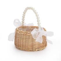 Flower Girl Basket ACJRYO Wicker Rustic Elegant Wedding