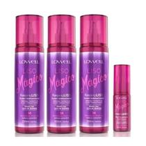Fluido Termoativado 3 Unidades 200 ml + Óleo Disciplinante 30 ml Liso Mágico Lowell