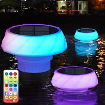 Flutuador de cloro de piscina com luz solar, pacote com 2 unidades para spa de piscina Flutuador de cloro de piscina com luz solar, pacote com 2 unidades para spa de piscina