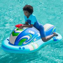 Flutuador de piscina de jet ski inflável para crianças com pistola de água Sloosh