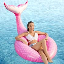 Flutuador de piscina inflável com cauda de sereia Jasonwell Giant Pink Flutuador de piscina inflável com cauda de sereia Jasonwell Giant Pink
