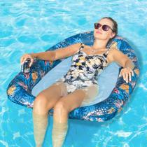 Flutuador de piscina inflável FindUWill para adultos com centro de malha
