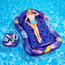 Flutuador de piscina inflável MoKo para adulto com apoio de cabeça e porta-copos