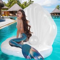 Flutuador de piscina inflável Seashell DREMTOY 52 espessado com pérola Flutuador de piscina inflável Seashell DREMTOY 52 espessado com pérola