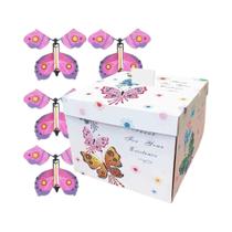 Flying Butterfly Explosion Gift Box, brincadeira, surpresa criativa, DIY Party Decorações