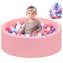 Foam Ball Pit Wilwolfer para crianças pequenas com 100 bolas (rosa)