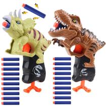 Foam Blaster Gun Happitry Dinosaur para meninos de 3 a 6 anos, pacote com 2