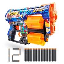 Foam Blaster XShot Skins Dread 12 Dardos Edição Sonic The Hedgehog