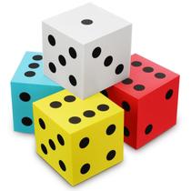 Foam Dice Shappy, 4 peças, 9 cm, Jumbo Dice, cores de Natal