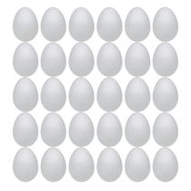 Foam Eggs Crafjie 30 unidades de 8 cm de poliestireno artesanal branco