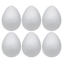 Foam Eggs Crafjie 6 peças de 15 cm de poliestireno artesanal branco