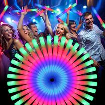 Foam Glow Sticks wellent, 55 unidades com 3 modos de intermitência colorida