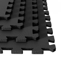 Foam Mat Tiles Stalwart, pacote com 8, 32 m², preto interligado