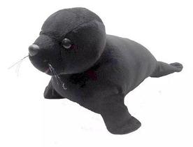Foca de Pelúcia Marinha Preta 28 cm Antialérgica