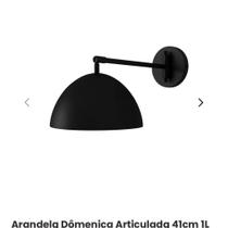 Foco Metallo Arandela Domenica Art Preta Ar 161/pt Foco Metallo Arandela Domenica Art Preta Ar 161/pt