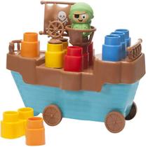 Fofo Blocos - barco pirata - 13 peças