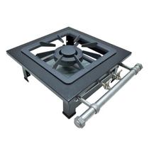 Fogão 1 Boca Mesa B. Pressão 1Q Duplo 40x40 S. Luxo Aço 430 Perfil 6,5 Metalmaq