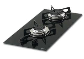 Fogao 2 Bocas A Gas De Embutir Fischer Vidro Preto