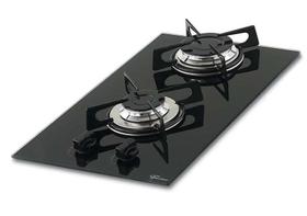 Fogao 2 Bocas a Gas de Embutir Fischer Vidro Preto