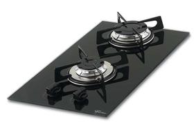 Fogao 2 Bocas a Gas de Embutir Fischer Vidro Preto