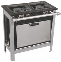 Fogão 2 Bocas Alta Pressão (2BAP) M10 30x30 Pf 6,5 Forno Metalmaq