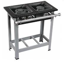 Fogão 2 Bocas c/Pé Luxo 30x30 Perfil 6,5 1Q Duplo 1Q Simples Baixa Pressão Metalmaq