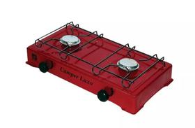 Fogão 2 Bocas Camping Gás Camper Luxo Vermelho - Suzan