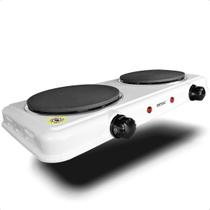 Fogão 2 Bocas Chapa Elétrico Portátil 2000W Potência 127 220V Controle Temperatura