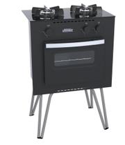 Fogão 2 Bocas Mini Cook a Gás GLP Preto Fosco - Venax